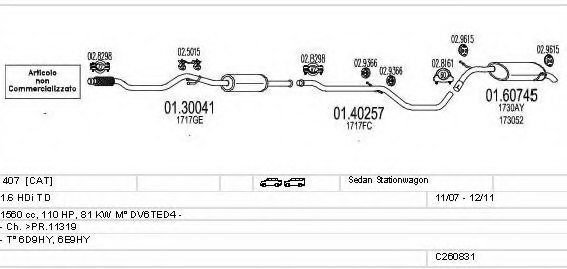 MTS C260831023825 Exhaust System